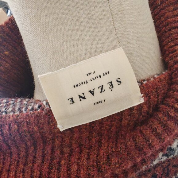 Sezane Wool Blend Heavyweight Button Winter Cardigan Sweater L - Picture 10 of 10
